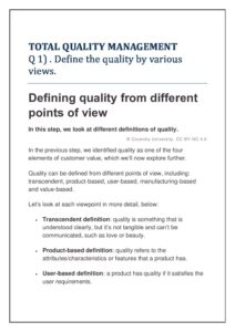 TQM QUESTION BANK - MSIBM